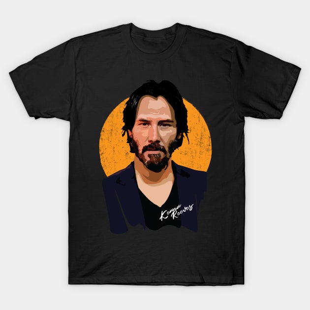 Keanu Reeves Digital Art T-Shirt by Aldebaran